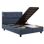 Κρεβάτι με Κεφαλάρι και Αποθηκευτικό Χώρο Hauz Pandora 150X200 Keten 35 Denim